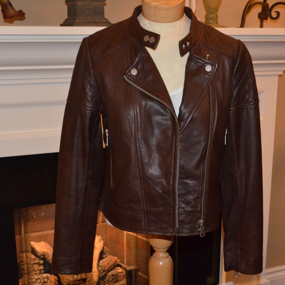 Bagatelle NYC🌻Quilted Leather Moto Jacket NWOT